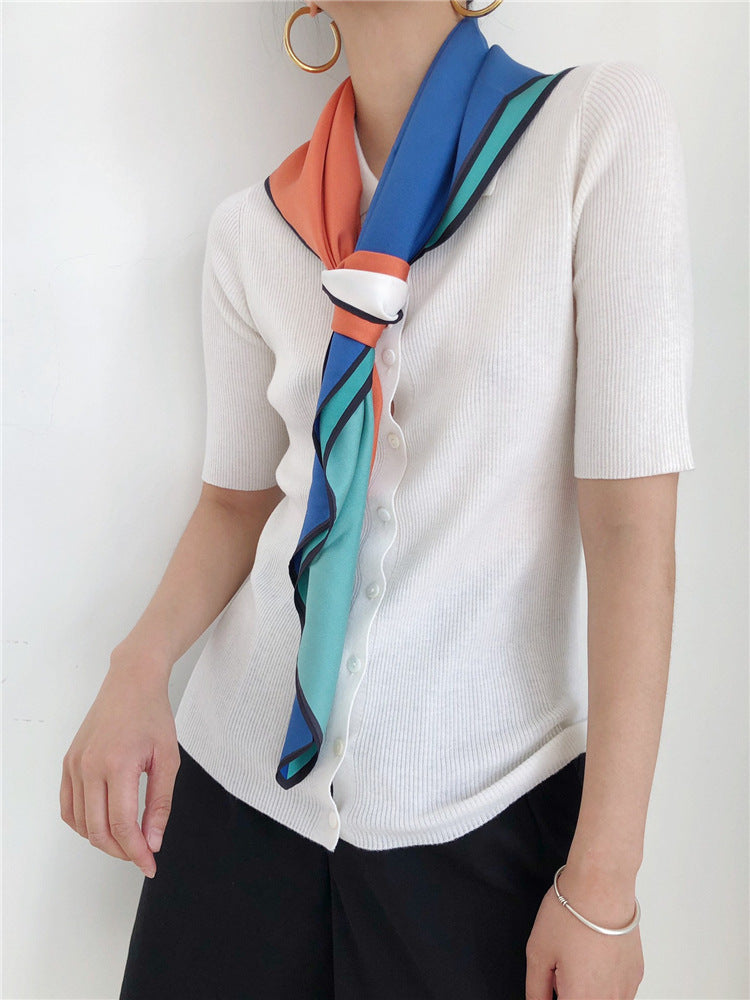 Claire geometric silk scarf