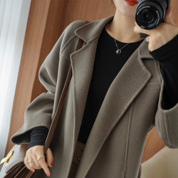 Ella long wool coat