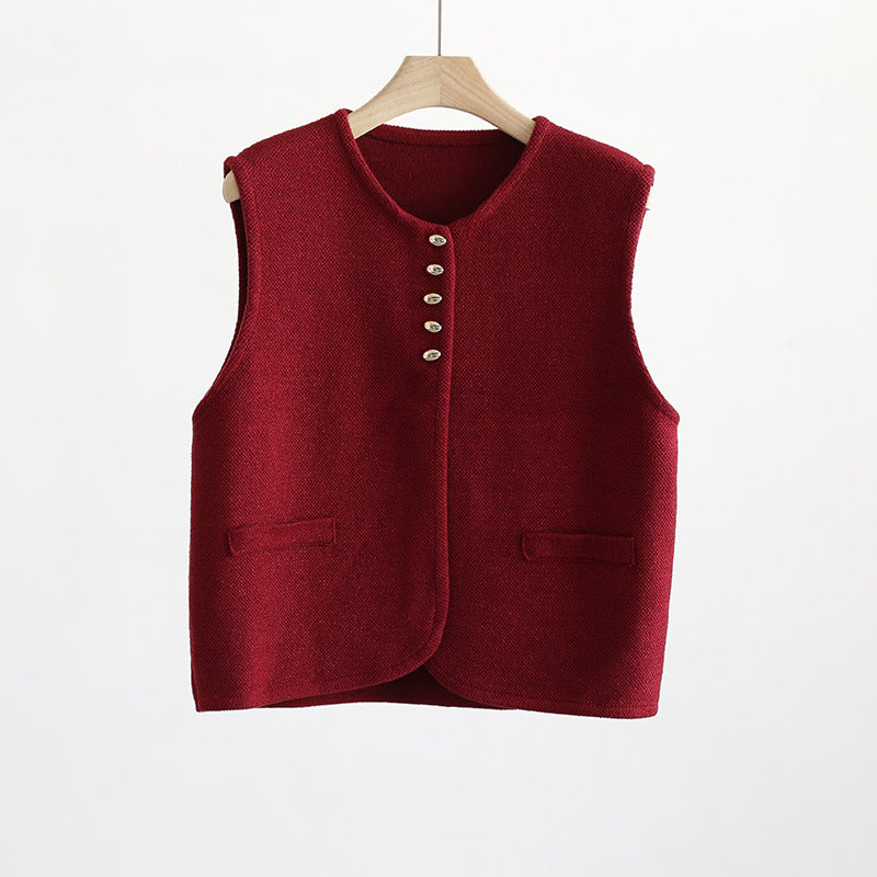 Cato buckle knitted vest